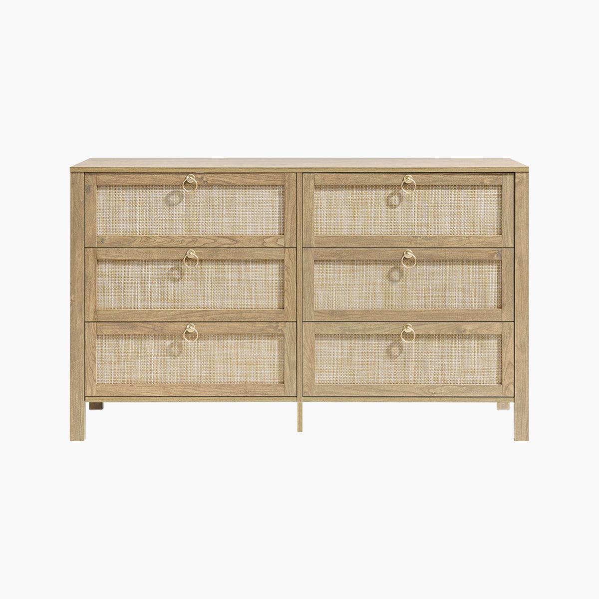 Terra 6-Drawer Dresser, Golden Handle