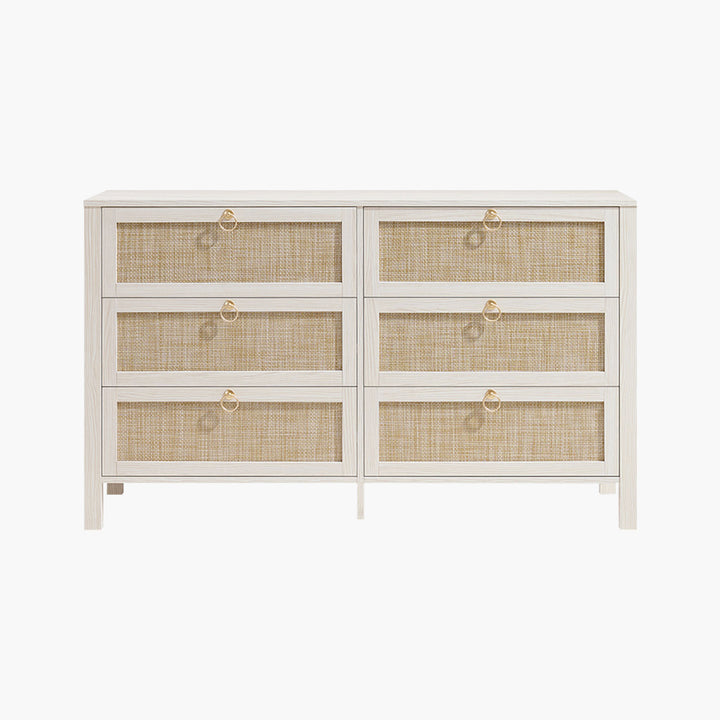 Terra White 6-Drawer Dresser