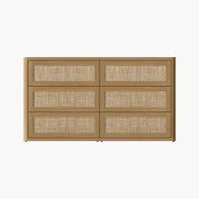 Zura Modern Rattan 6 Drawers Dresser, Sectional Design