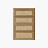 Zura Rattan 4-Drawer Dresser, Bedroom Storage