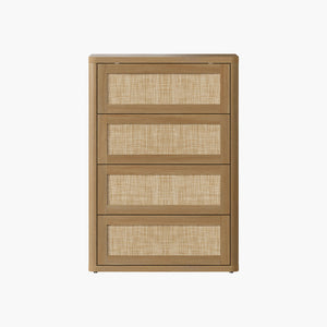 Zura Rattan 4-Drawer Dresser, Bedroom Storage