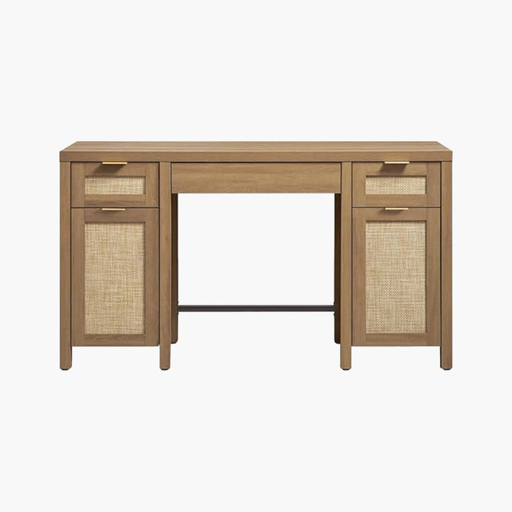 Savanna Rattan Vanity Table with Doors