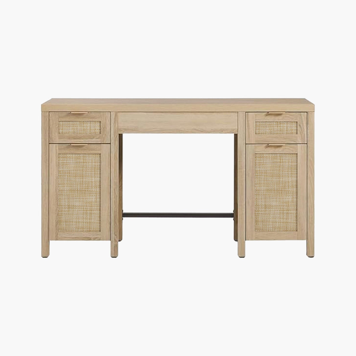 Savanna Modern Vanity Table with Doors - 1 Piece - Reclaimed Light Oak