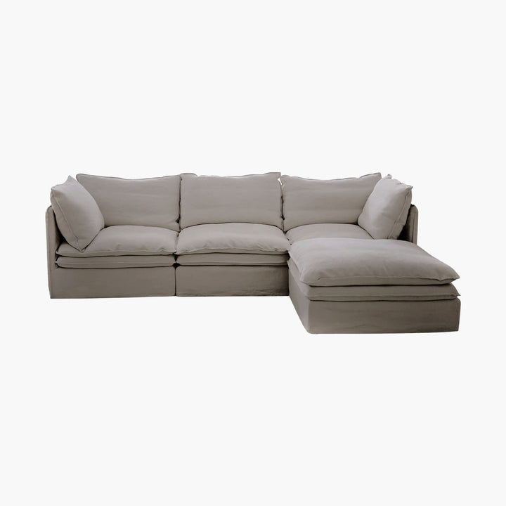 Eira L-Shape Sofa of 3 Seaters with Ottoman