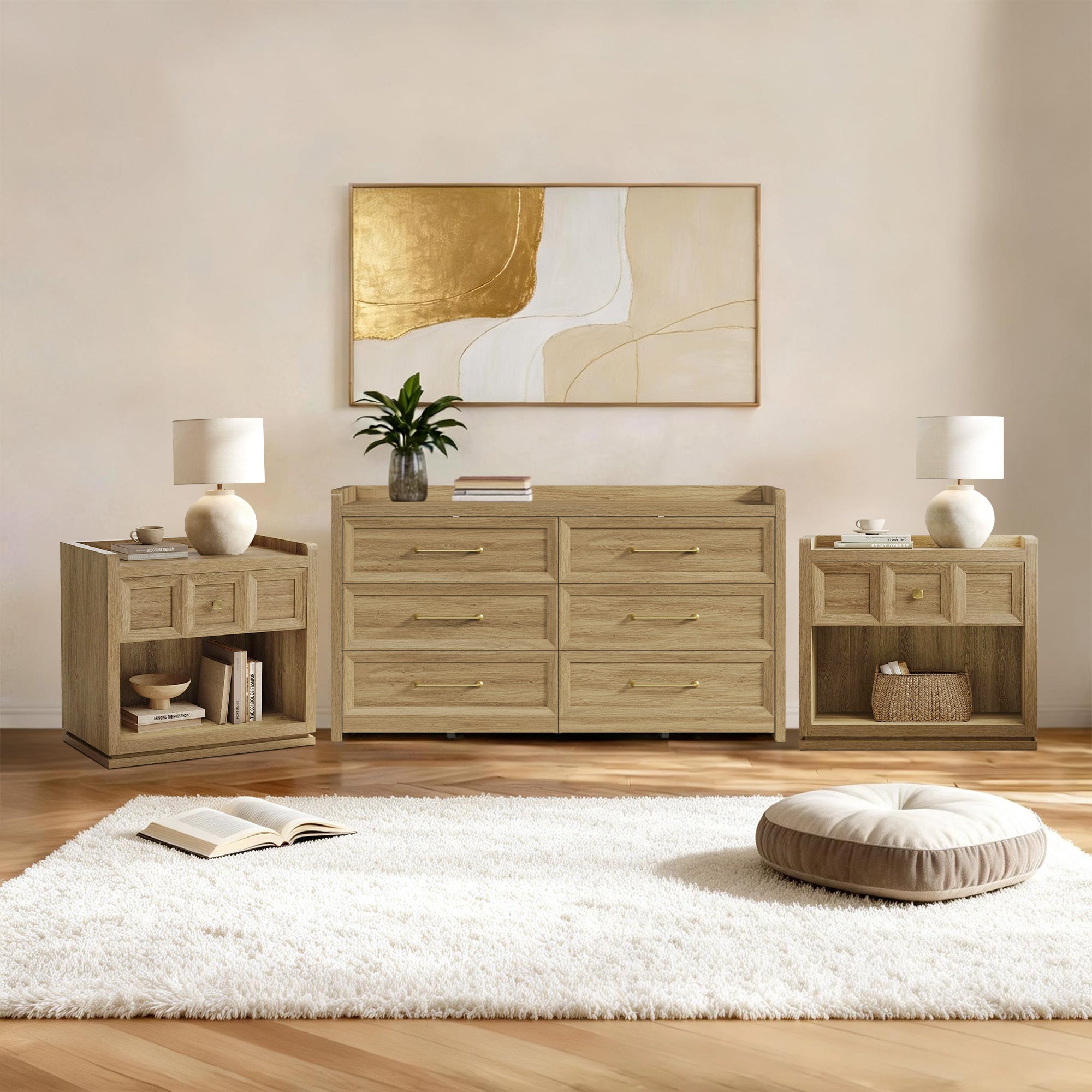 Helio 6 Drawer Dresser and Nightstands Set