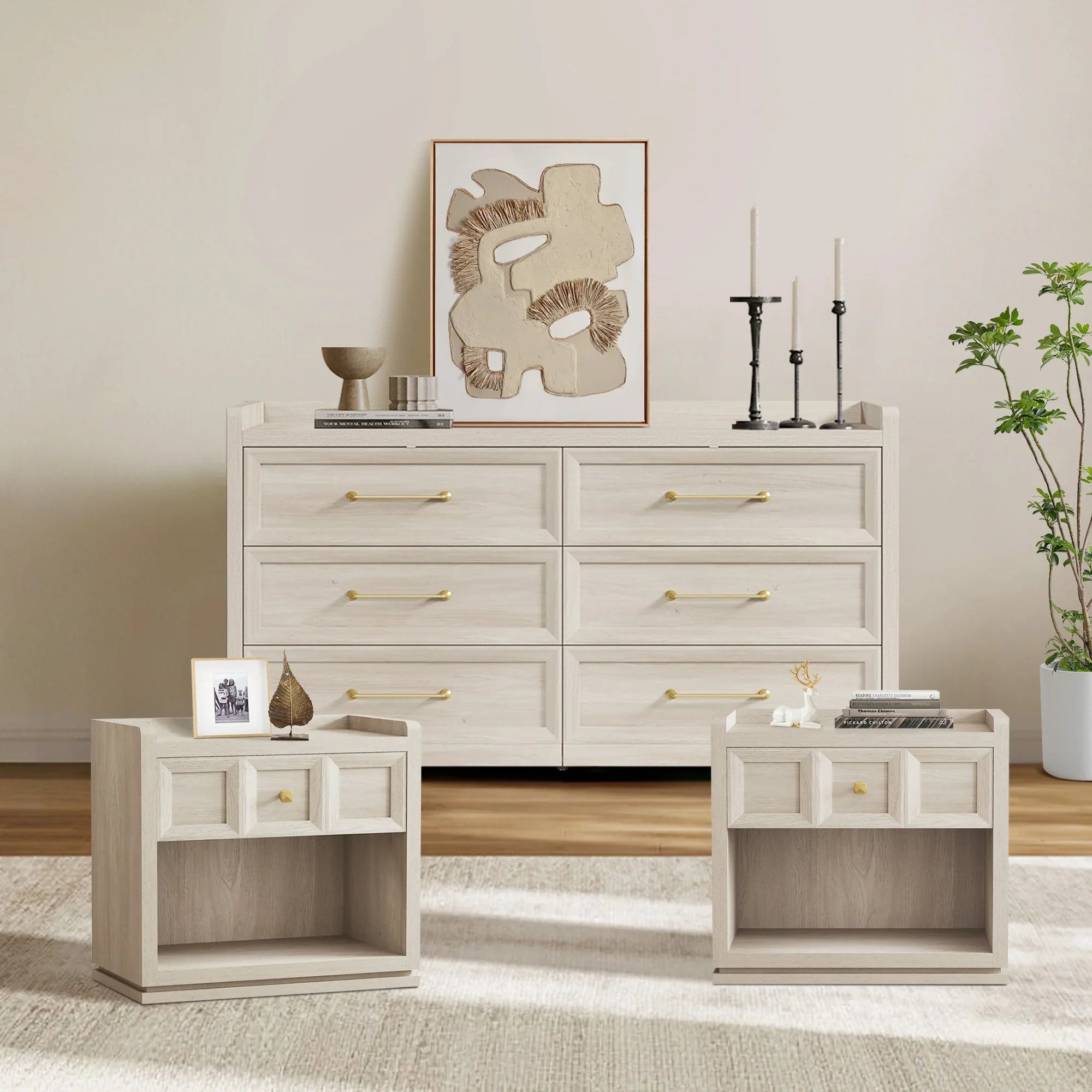 Helio 6 Drawer Dresser and Nightstands Set