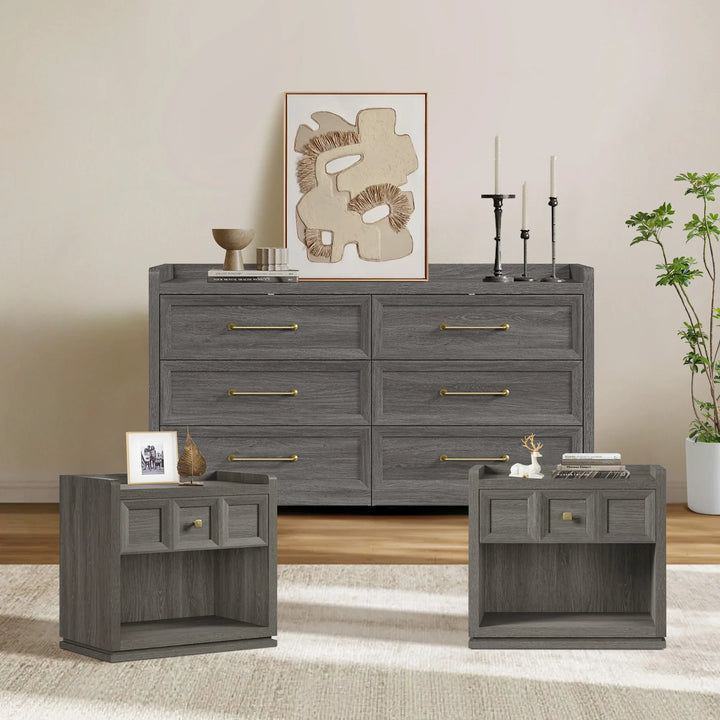 Helio 6 Drawers Dresser and Nightstand