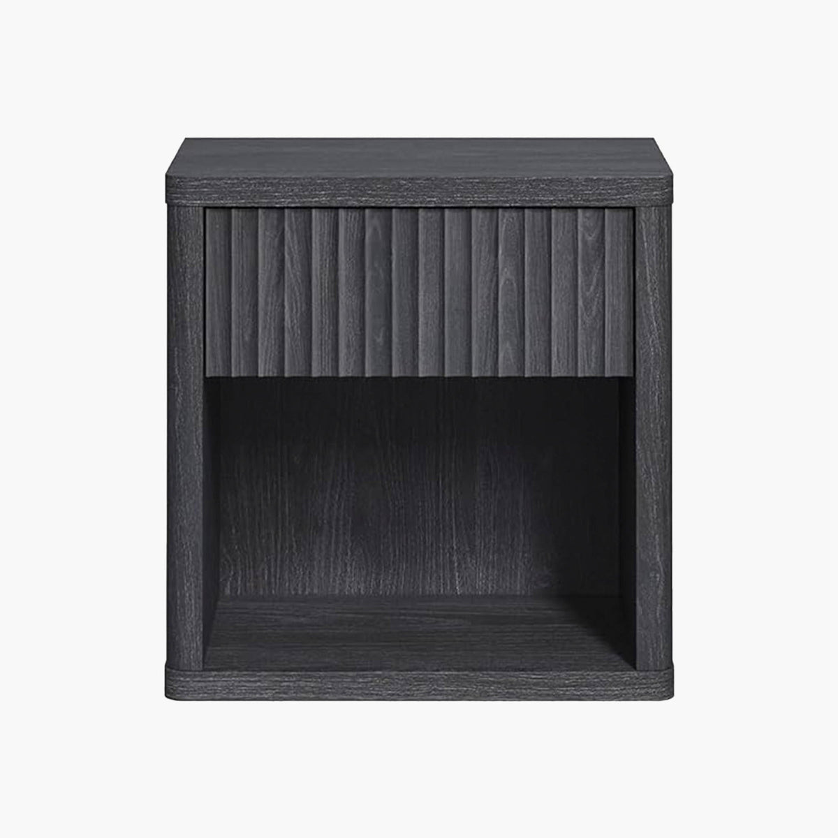 Cas Night Stand with Storage, 24.1 Inch Tall - 1 Piece - Dark Grey Alder