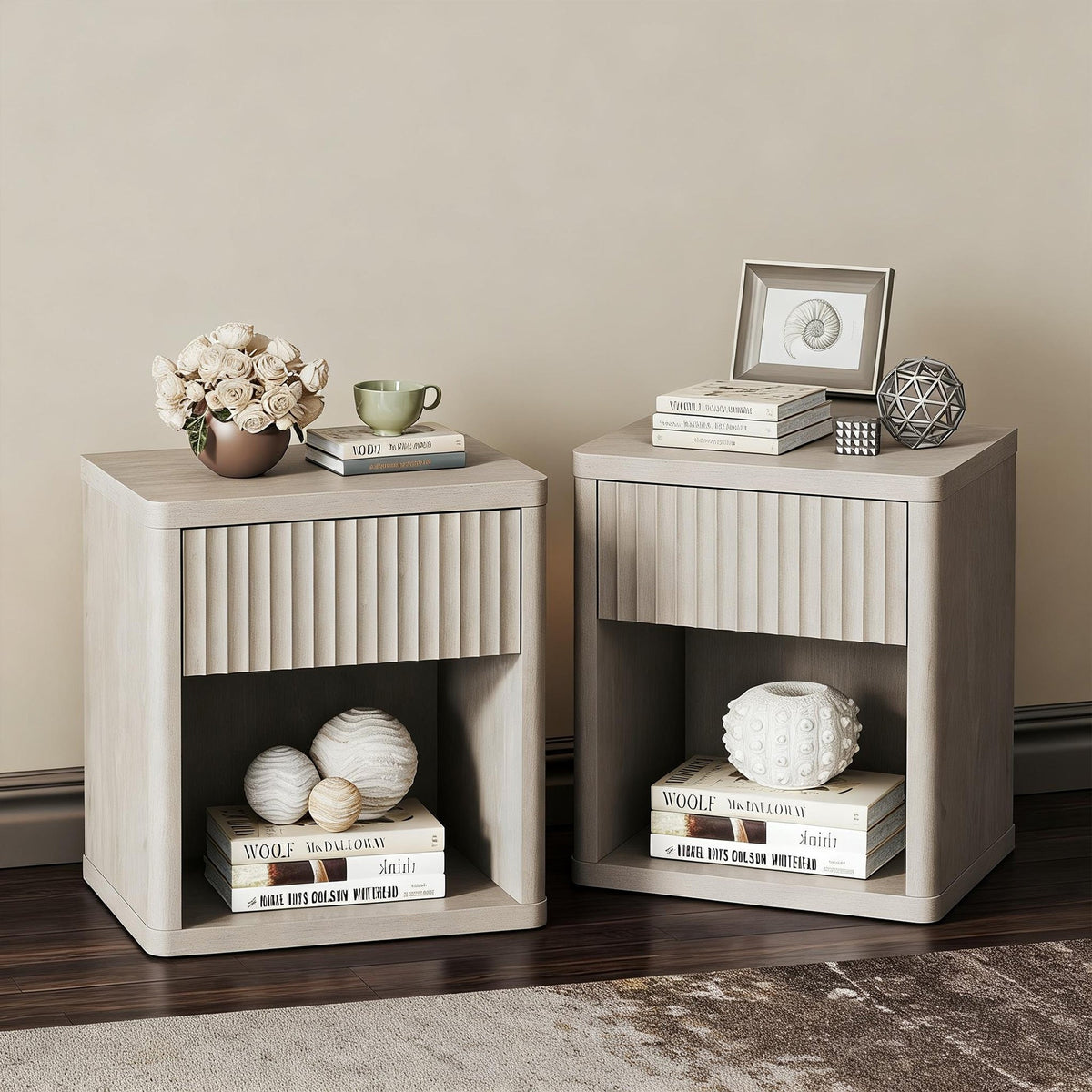 Cas Nightstand with Drawer, Set of 2