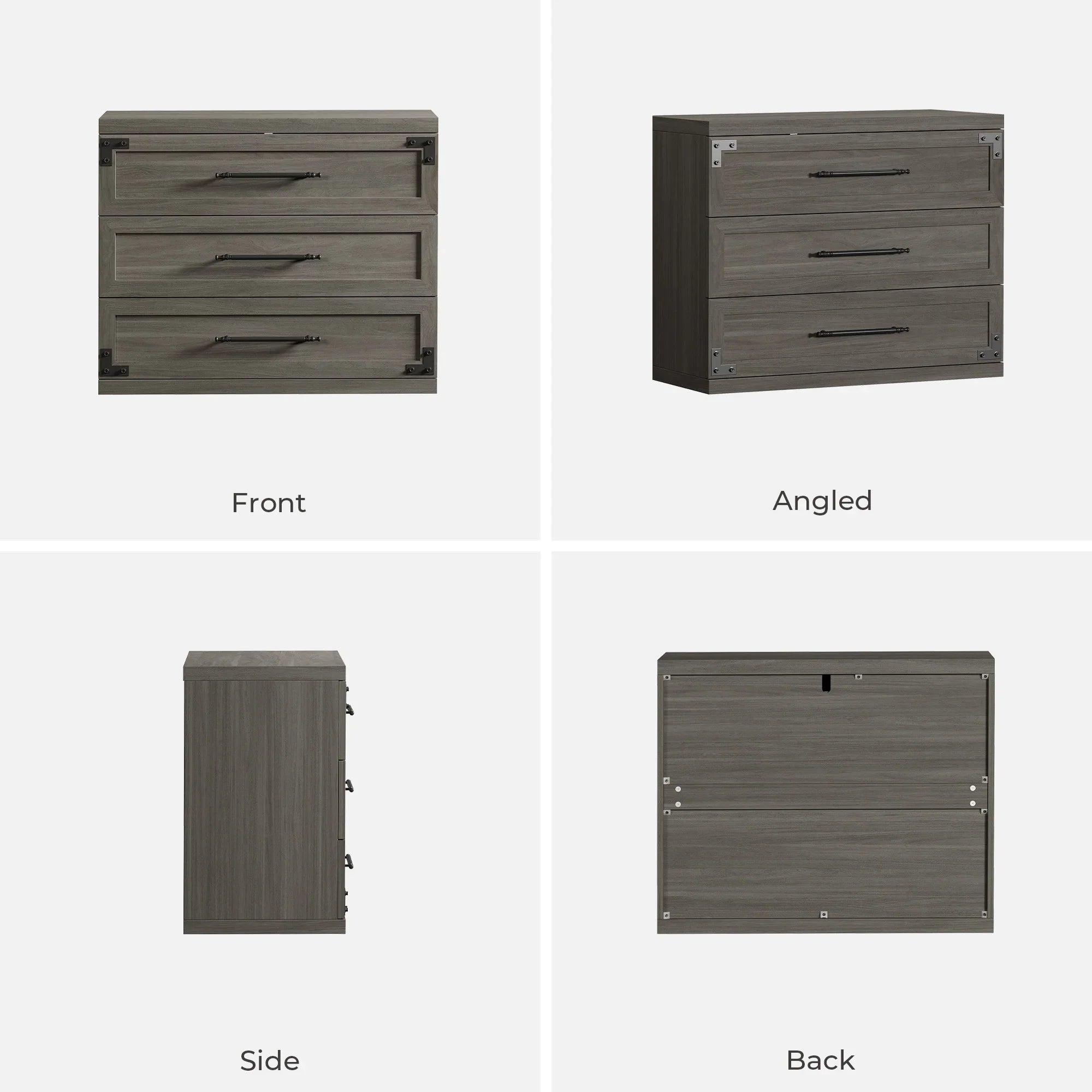 Willow 3-Drawers Nightstands Set - 2 Pieces - Oak Brown