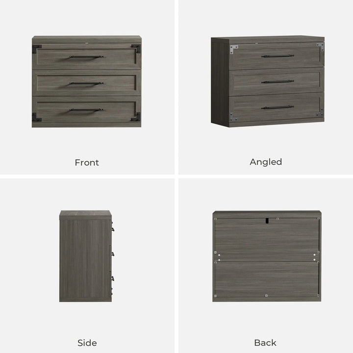 Willow 3-Drawers Nightstands Set - 2 Pieces - Oak Brown
