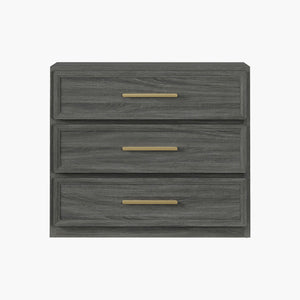 Crescent Nightstand with 3 Drawers for Bedroom