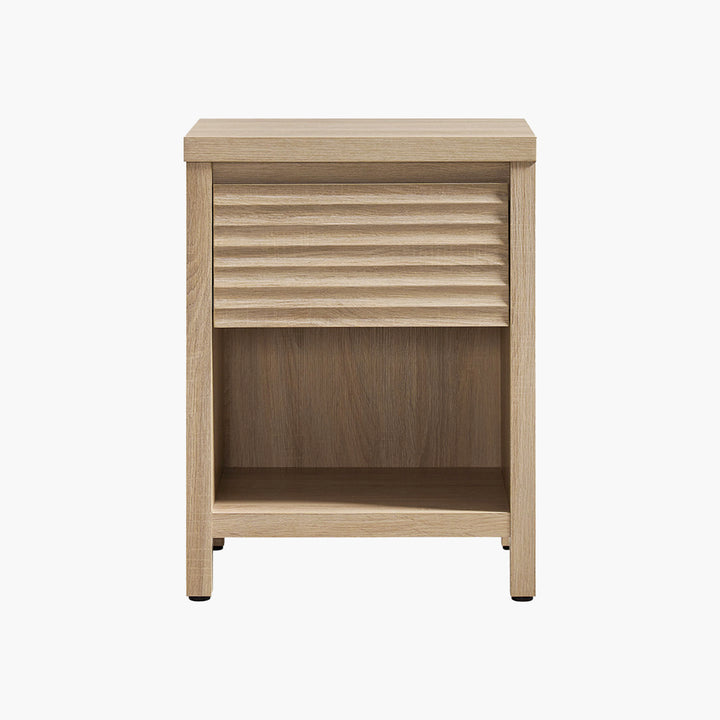 Prelude Wave-Pattern Nightstand with Drawer