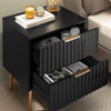 Opus Black Nightstands - Sicotas