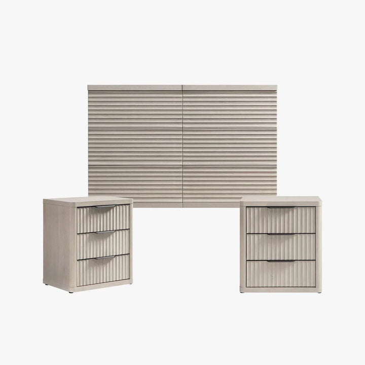Stria 6 Drawers Chest and Nightstands Set