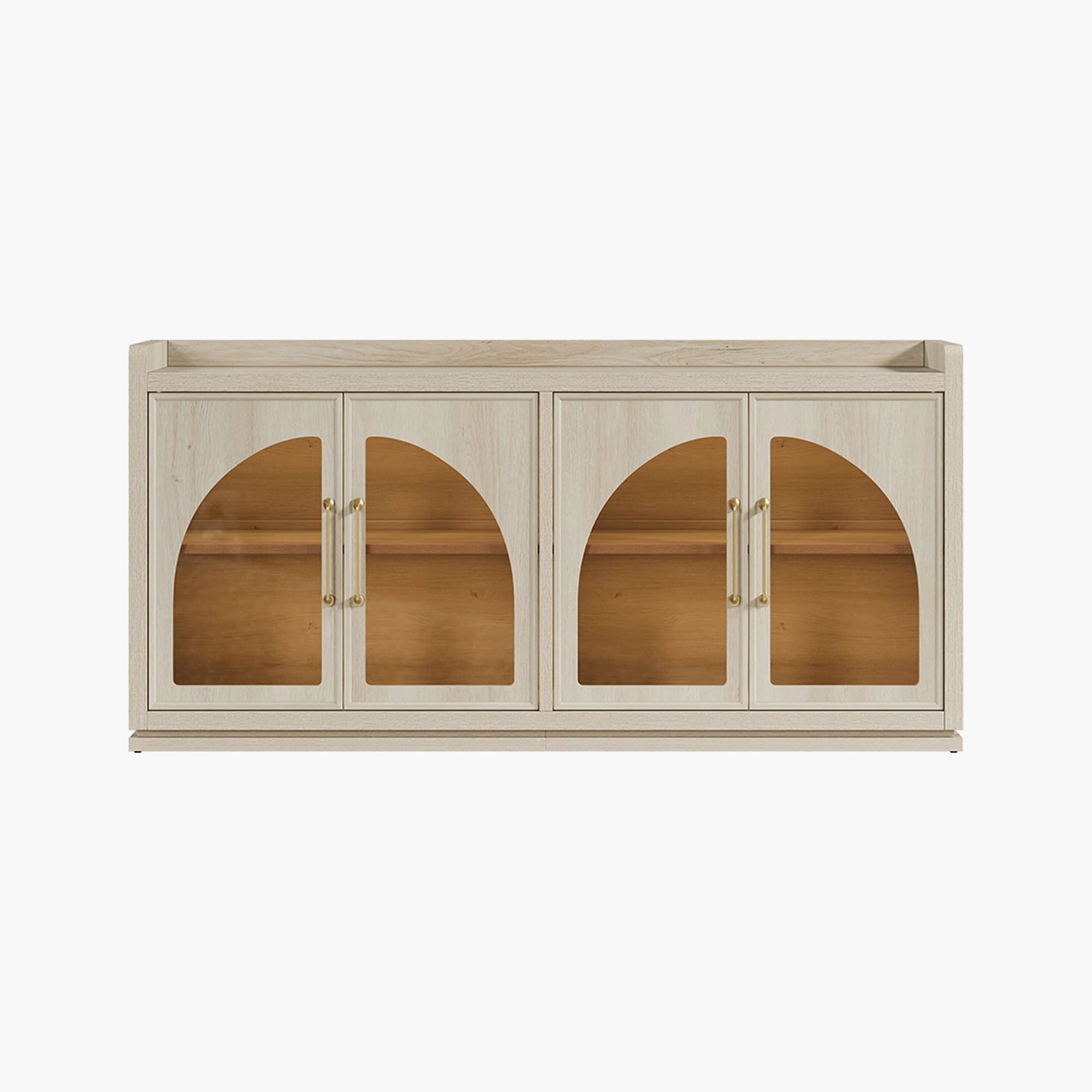 Helio Glass-Door Buffet Cabinet with Lights