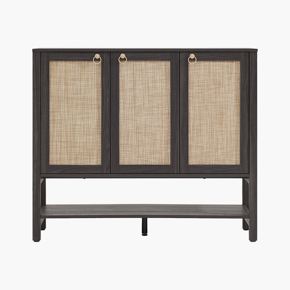 Terra White Shoe Cabinet, 3 Doors - 1 Piece - Obsidian