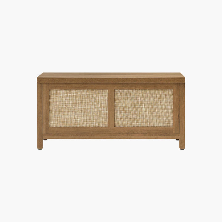 Savanna Flip-Open Rattan Shoe Bench