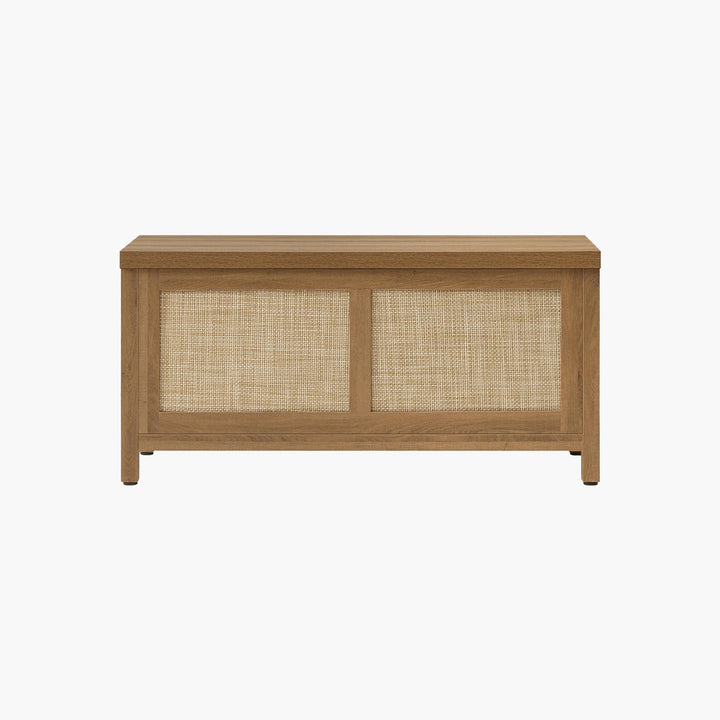 Savanna Flip-Open Rattan Shoe Bench