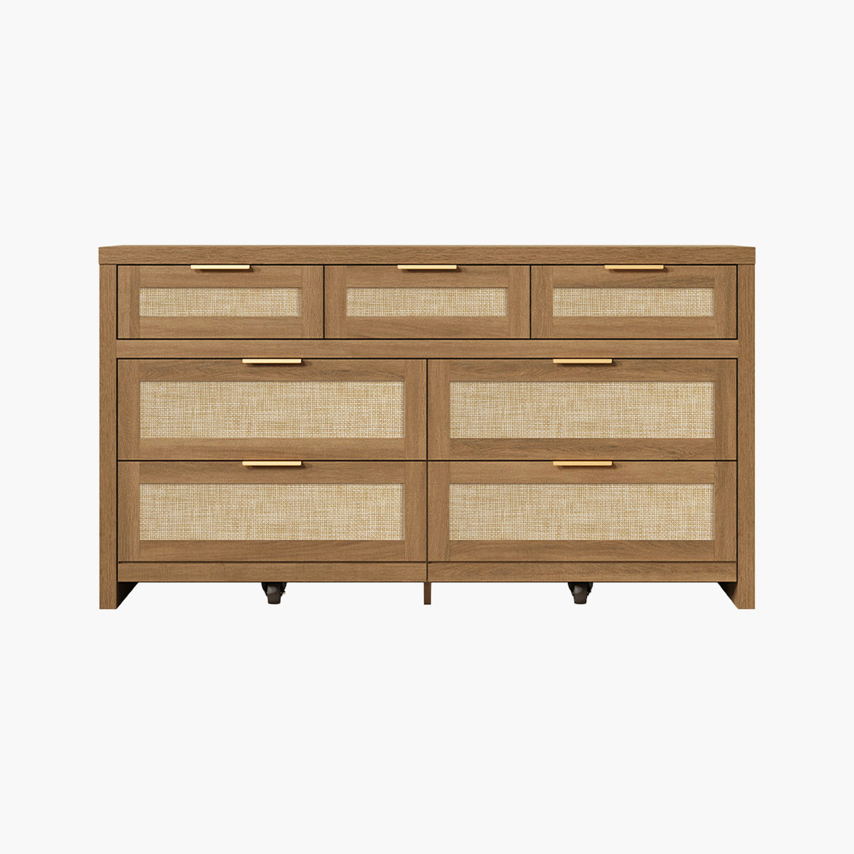 Savanna Rattan 7-Drawer Dresser for Bedroom Storage