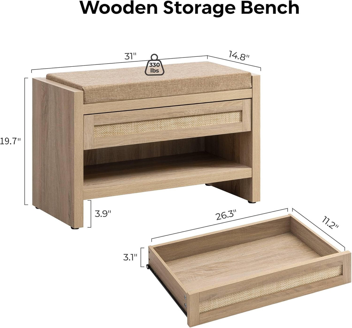 Savanna Shoe Bench with Storage