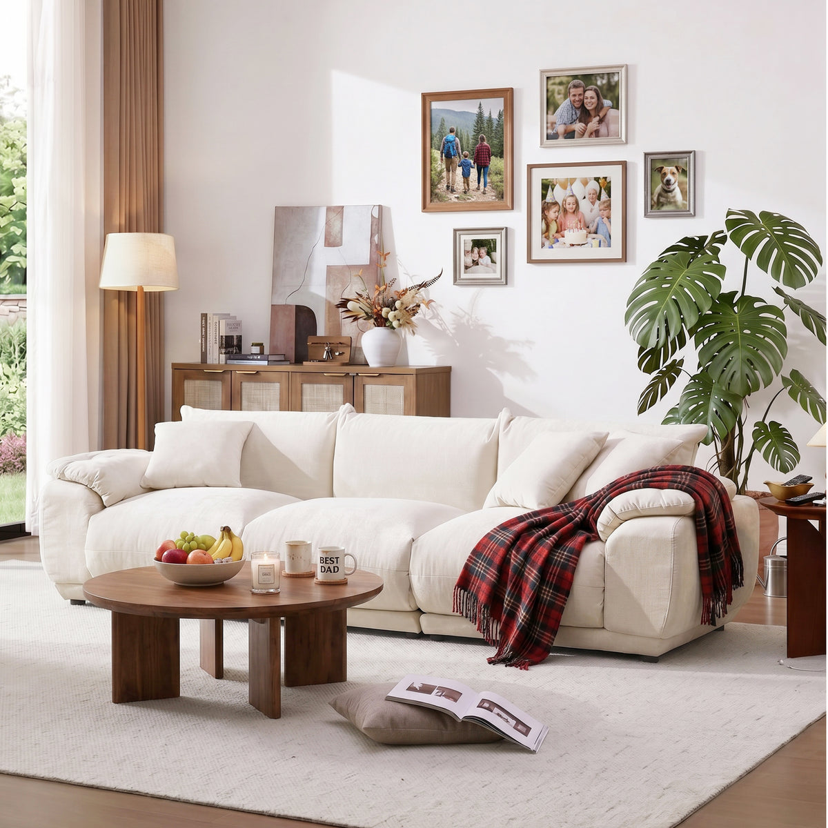 Noor Modular 3 Seater Sofa, Chenille Fabric