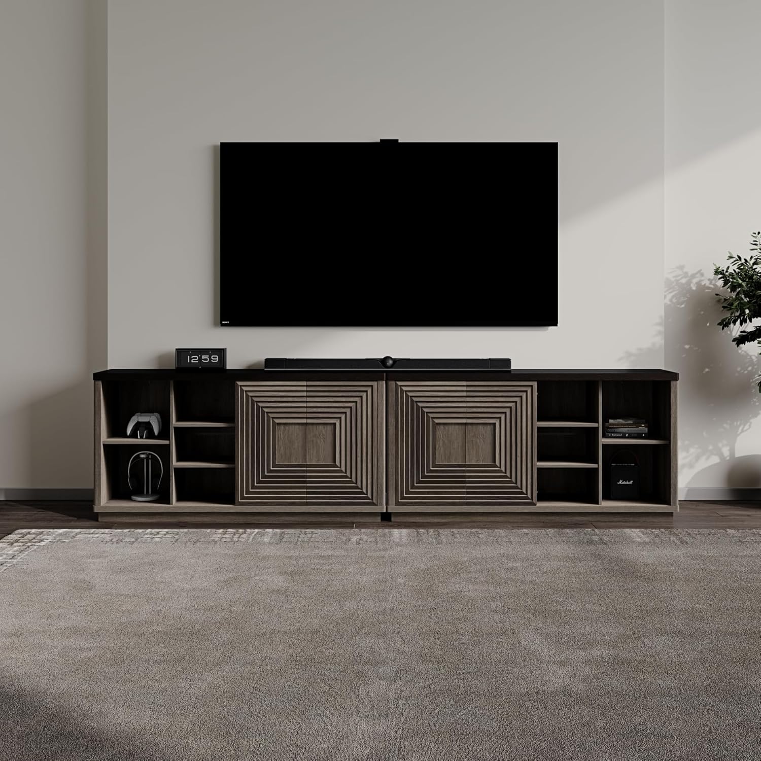 Stria 58.2Inch TV Stand,Sliding Door - Sicotas
