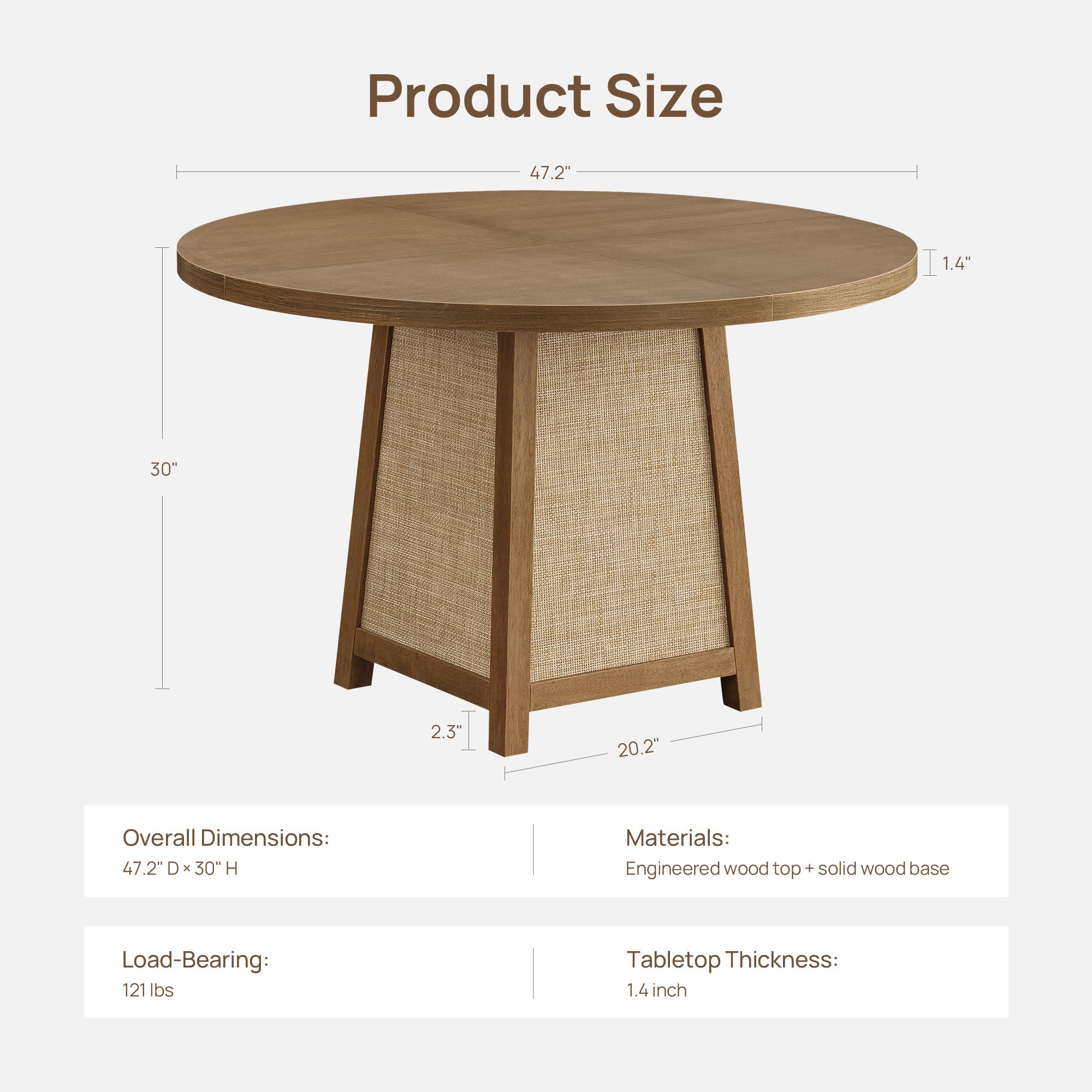 Savanna Rattan Round Dining Table for 6