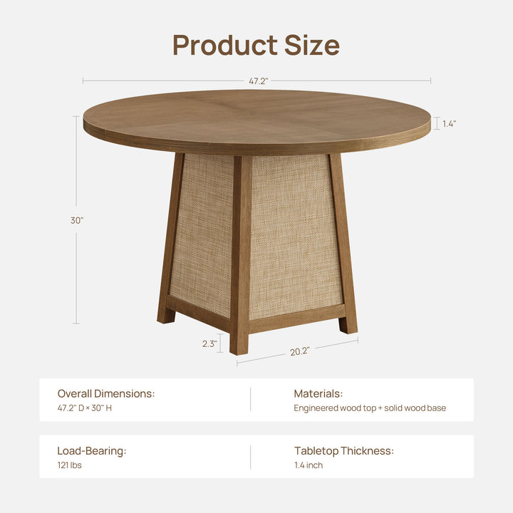 Savanna Rattan Round Dining Table for 6