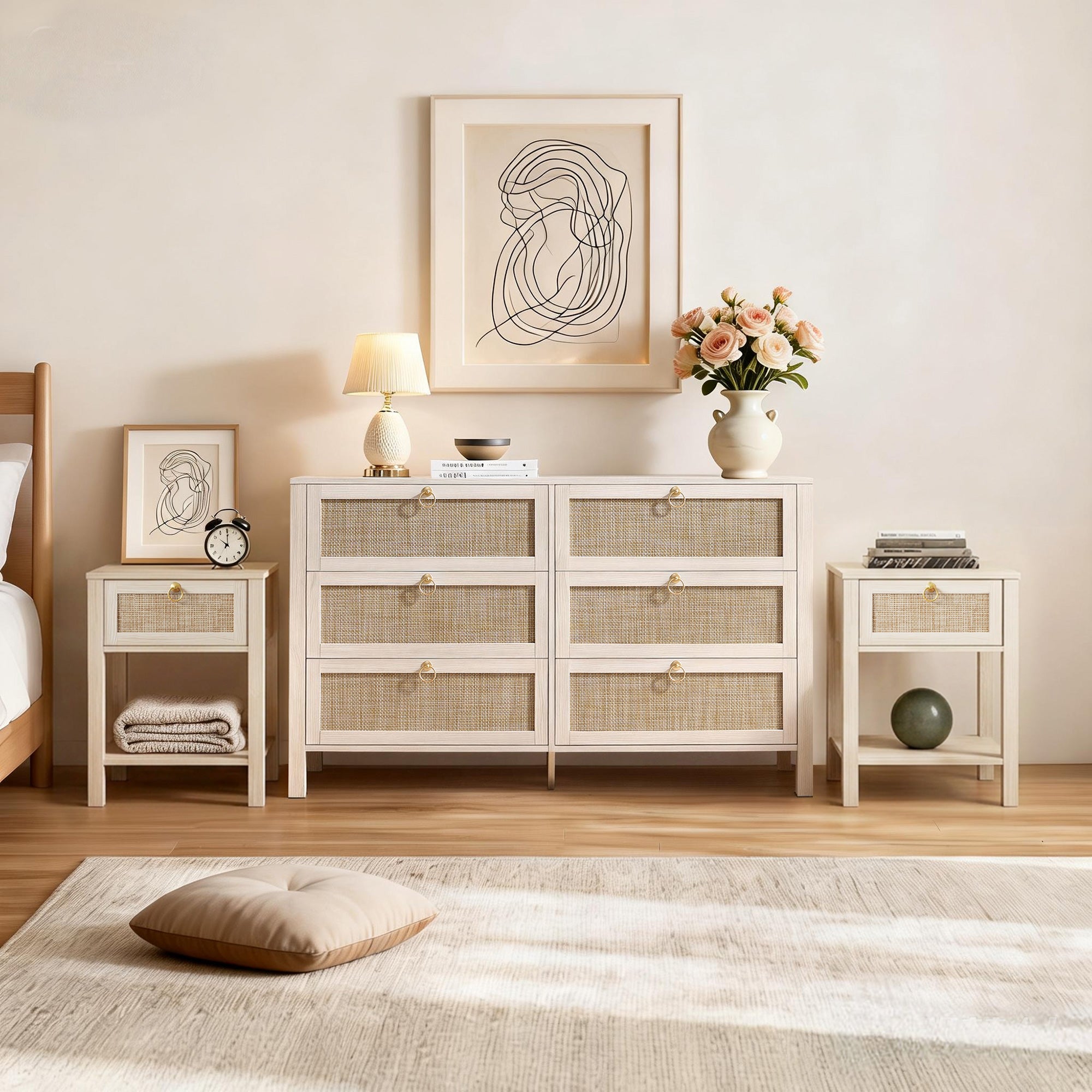 Terra 6 Drawers Dresser and Nightstands Set