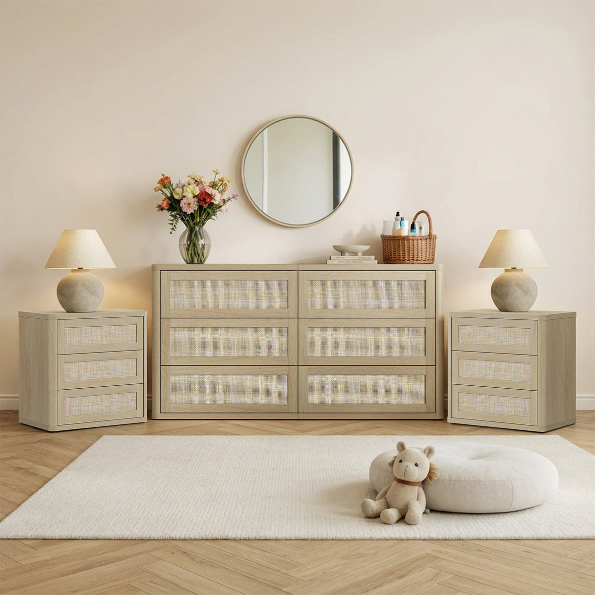 Zura Modular Dresser and Nightstands Set