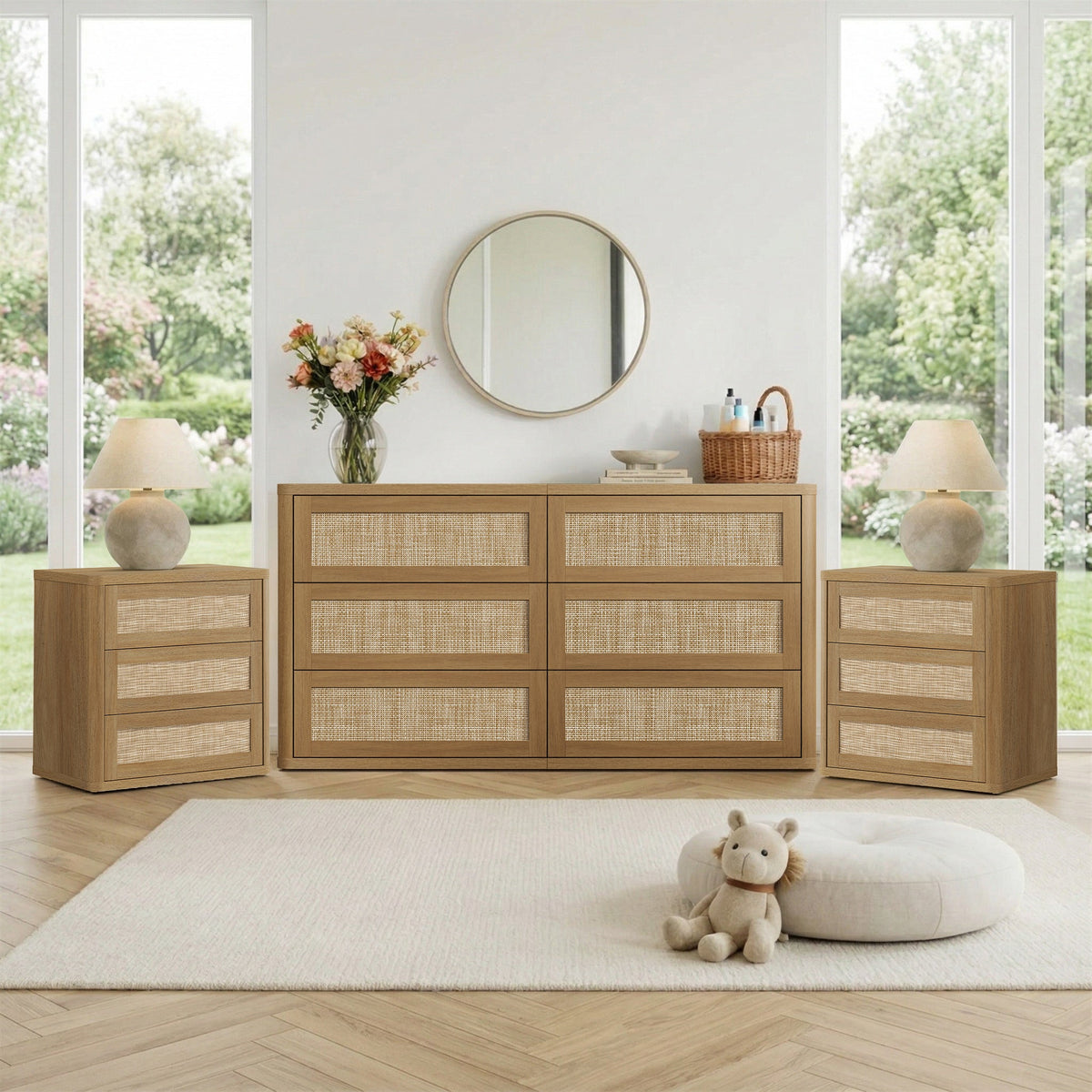 Zura Modular 6-Drawer Dresser and Nightstands Set