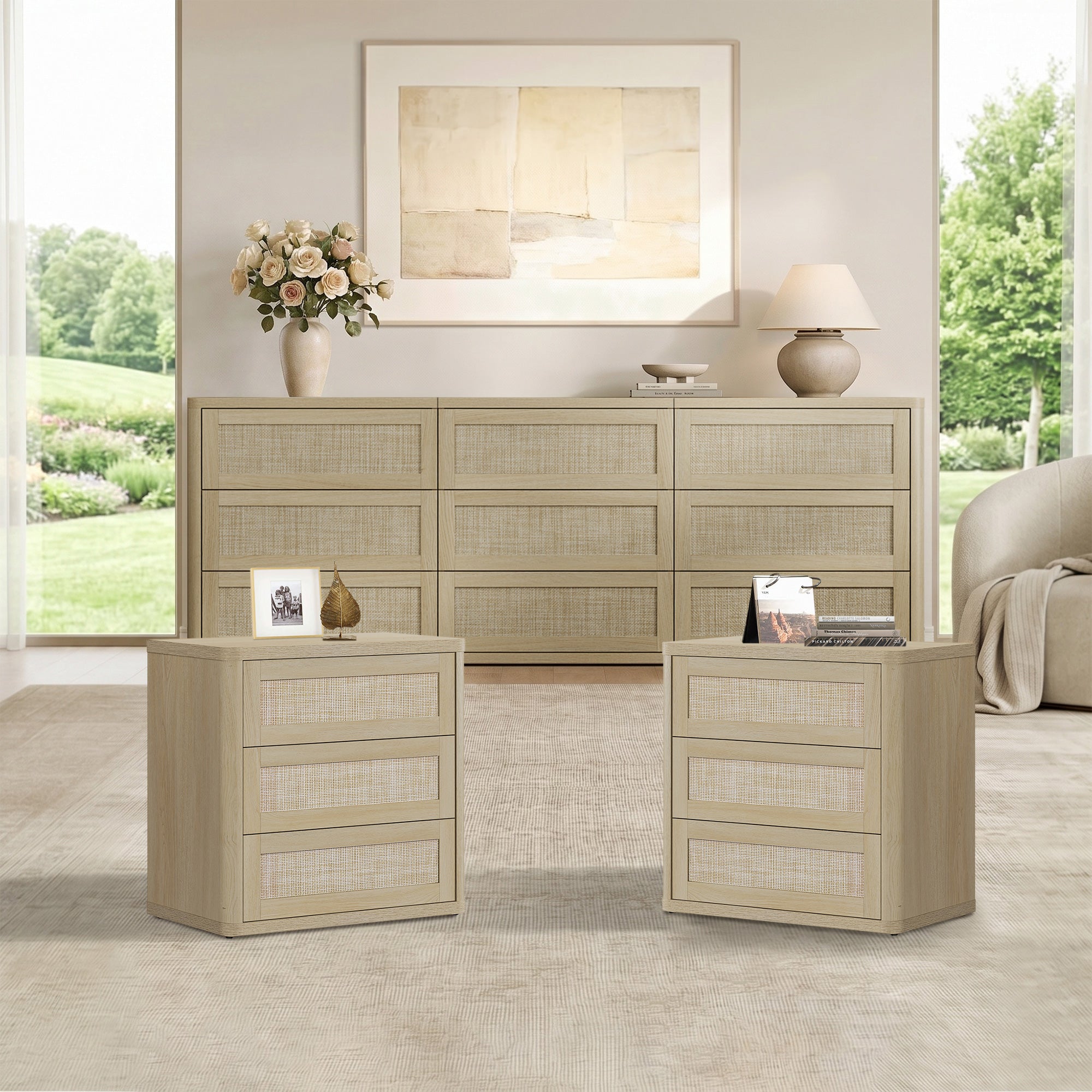Zura Modular 9-Drawer Chest and Nightstands Set