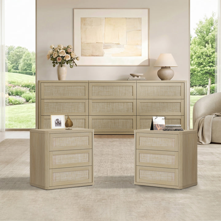 Zura Modular 9-Drawer Chest and Nightstands Set