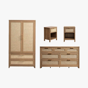 Savanna Dresser, Nightstand and Wardrobes Closet Set