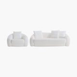 Nimbus White 90'' Sofa and 50'' Armchair Set
