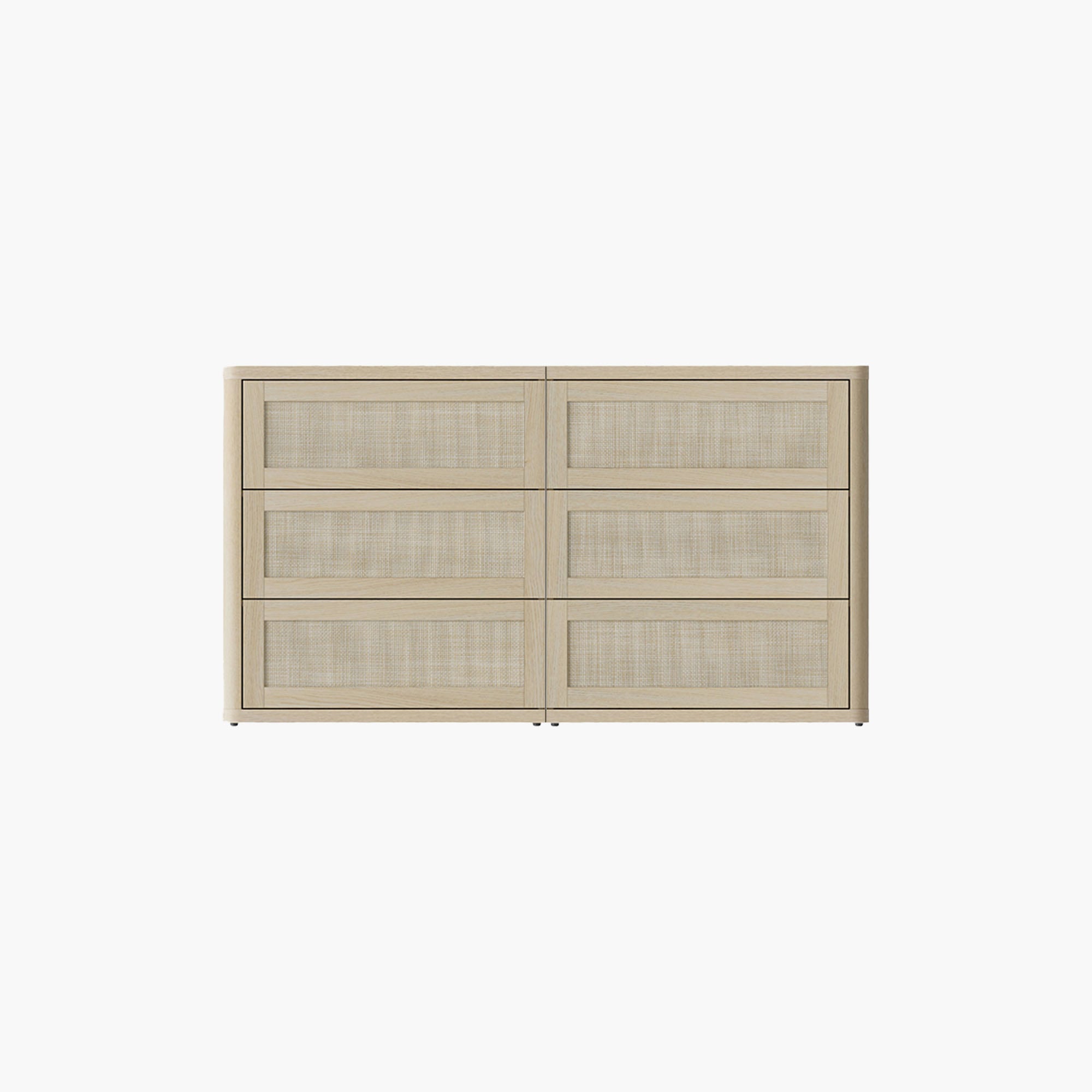 Zura Modern Rattan 6 Drawers Dresser