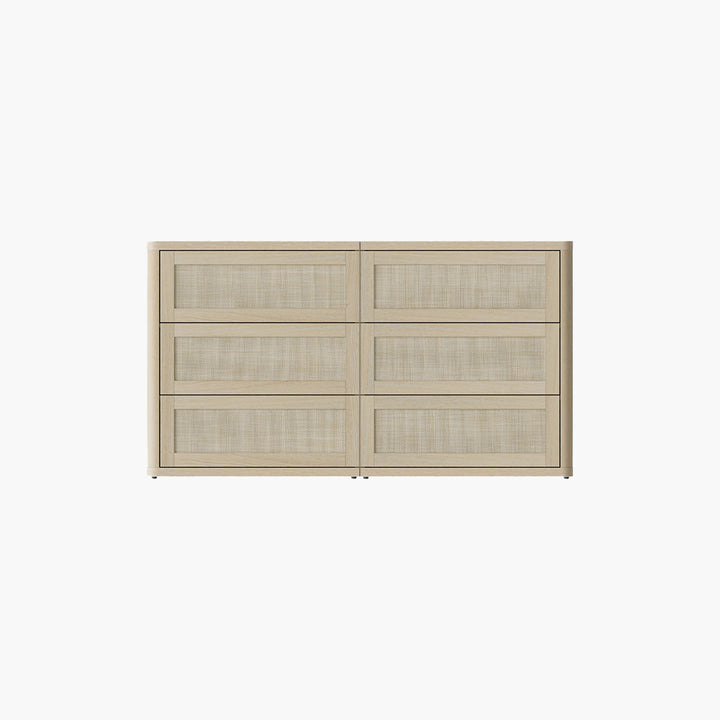 Zura Modern Rattan 6 Drawers Dresser
