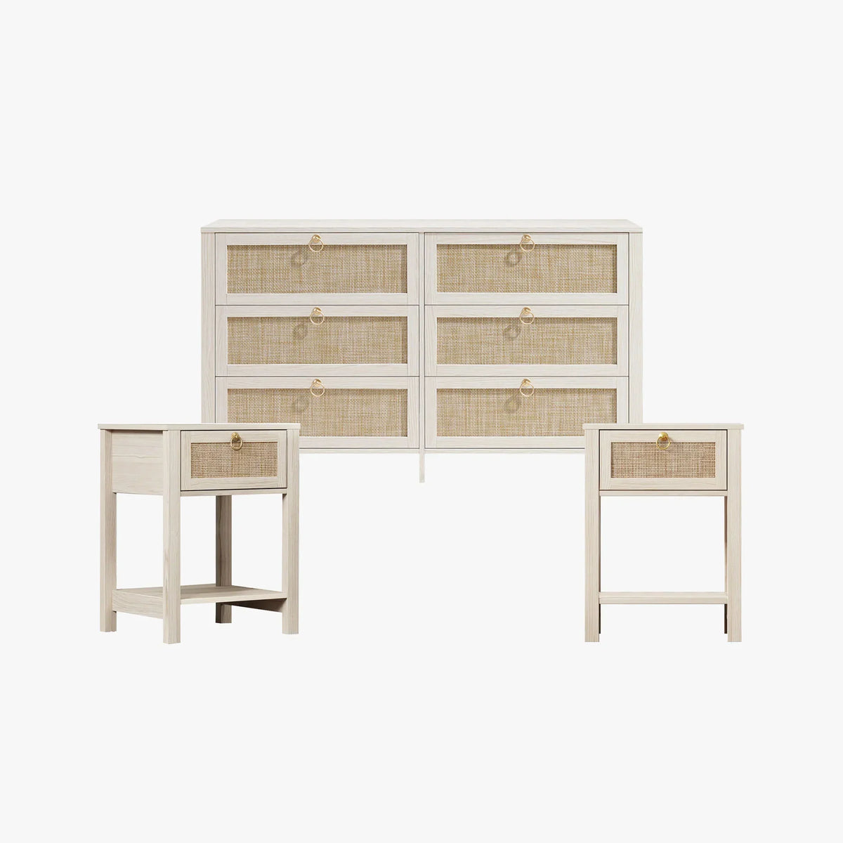 Terra 6 Drawers Dresser and Nightstands Set