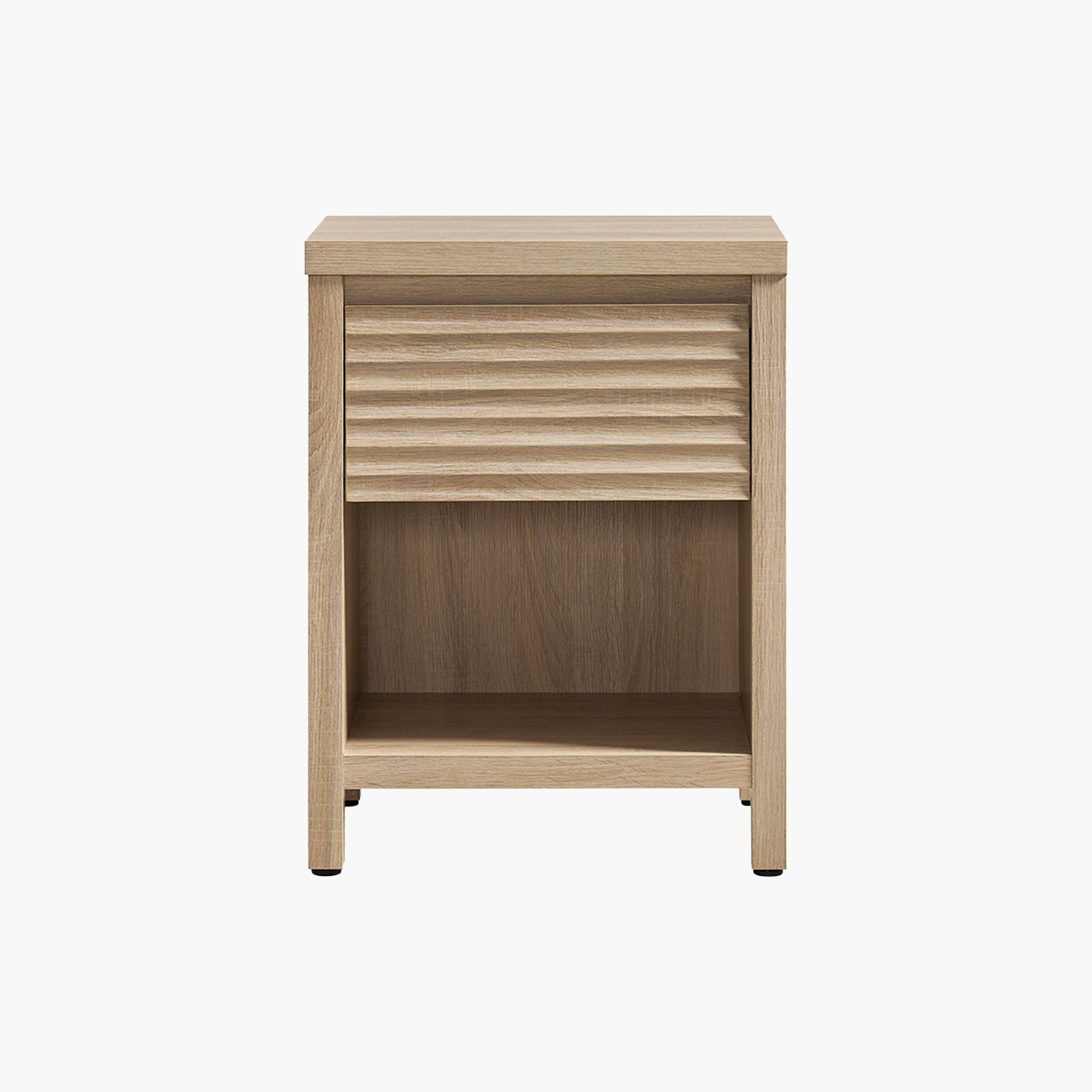Prelude Wave-Pattern Nightstand with Drawer
