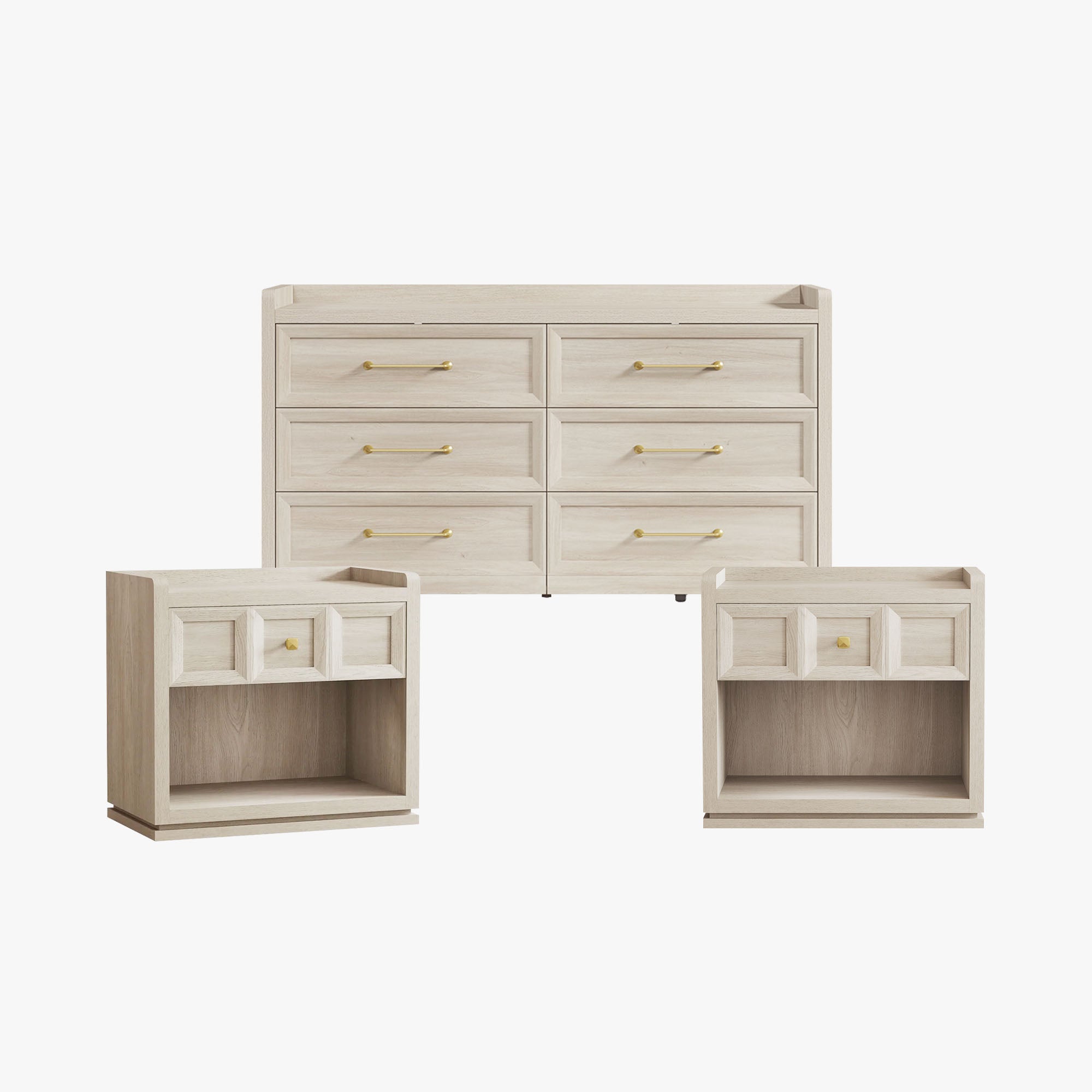 Helio 6 Drawer Dresser and Nightstands Set