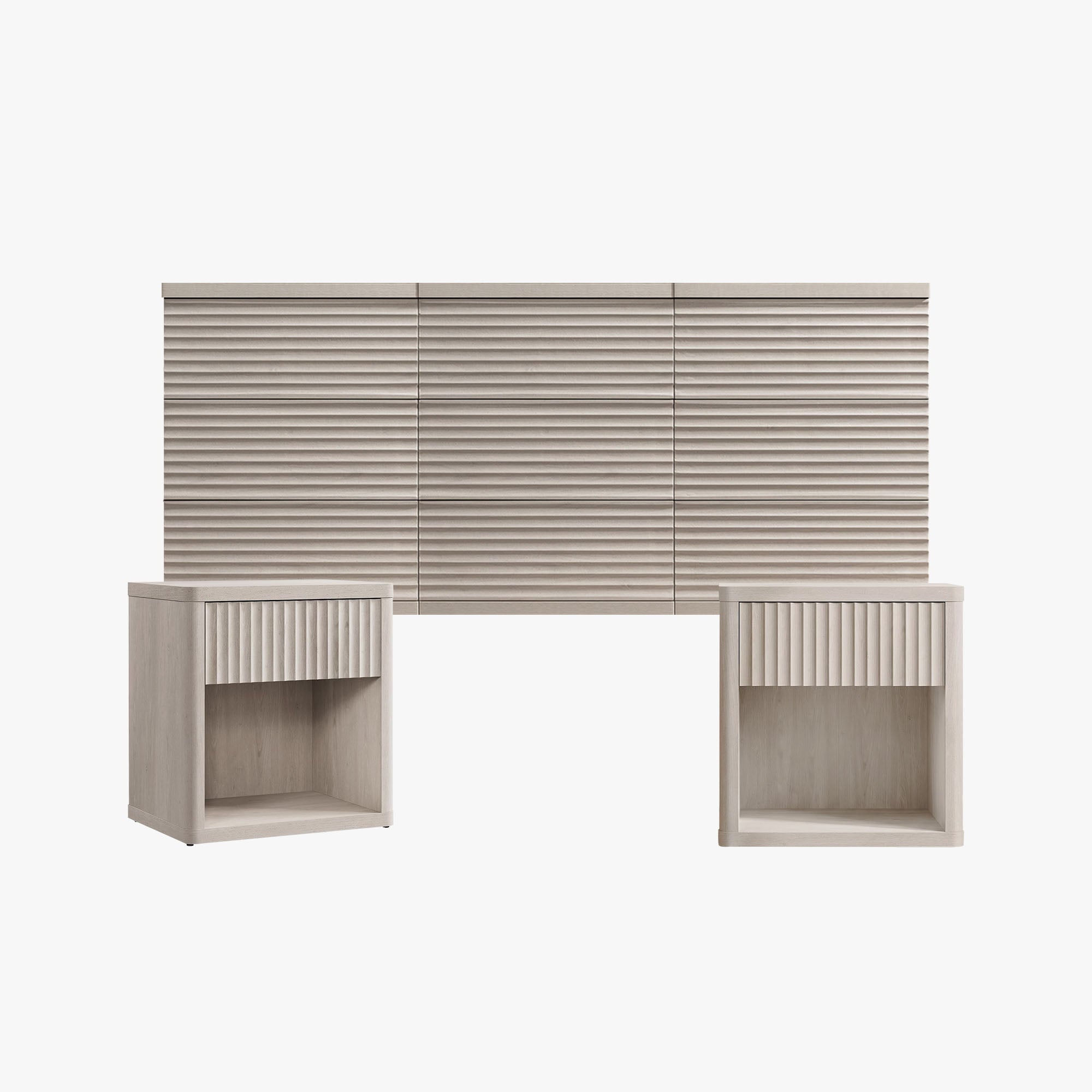 Stria Chest of Drawers and Nightstands Set