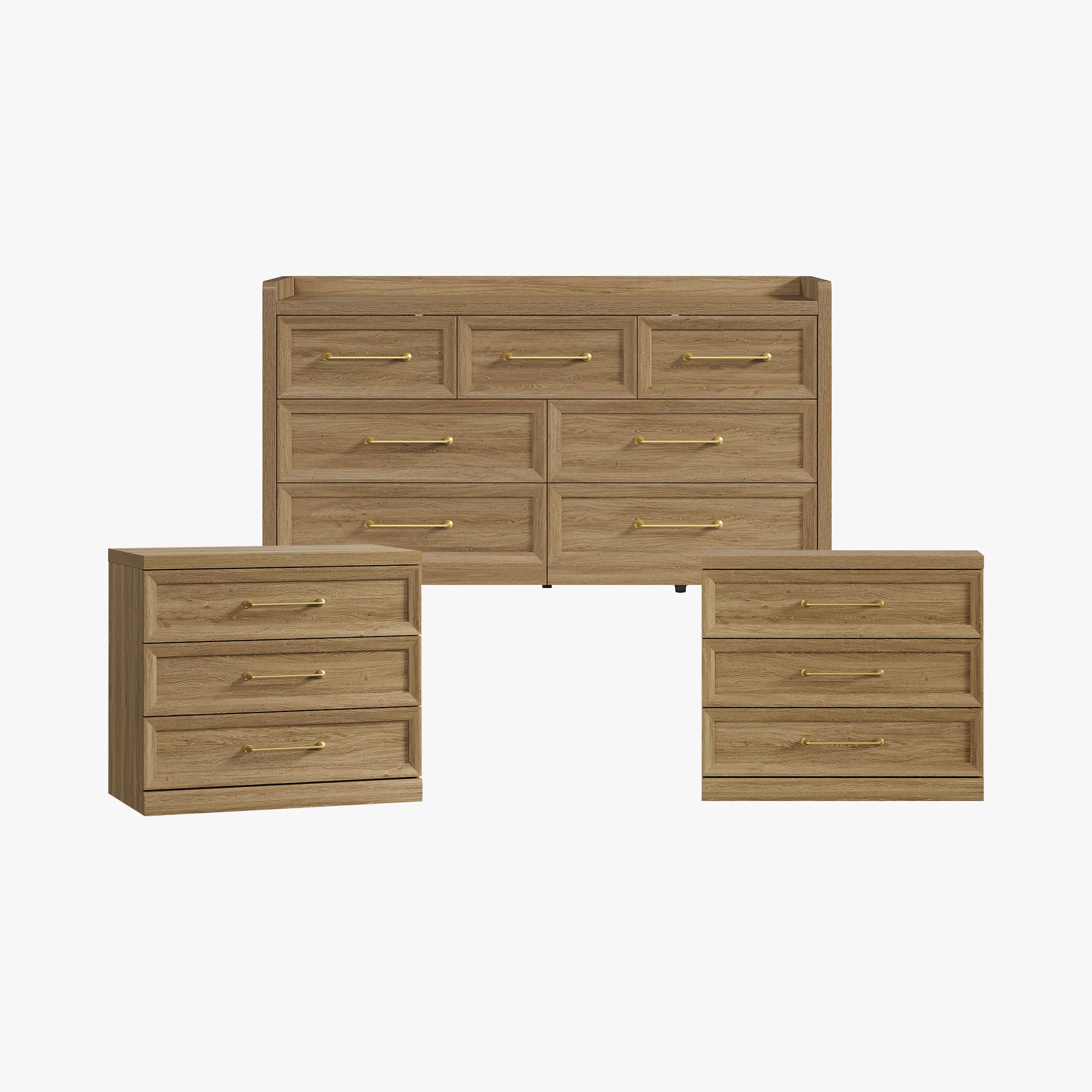 Helio 7-Drawer Dresser and 3-Drawer Nightstands Set