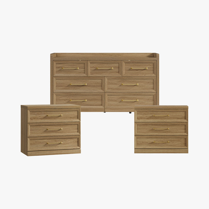 Helio 7-Drawer Dresser and 3-Drawer Nightstands Set