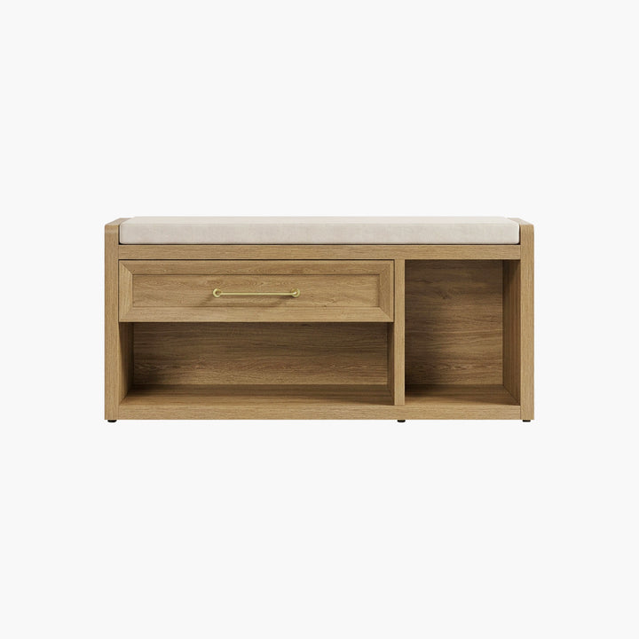 Helio Shoe Bench with Drawer, 40.6-Inch Wide