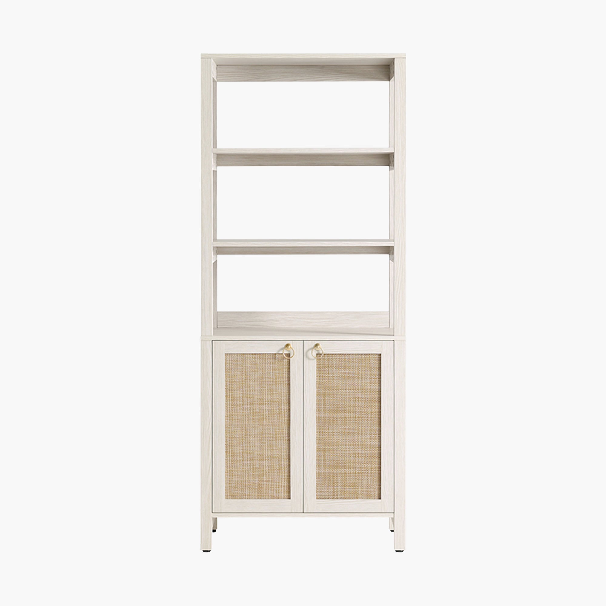Terra Rattan White Bookshelf, 2 Doors