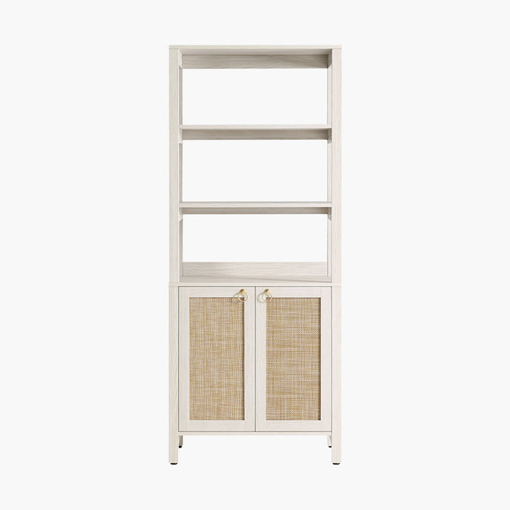 Terra Rattan White Bookshelf, 2 Doors