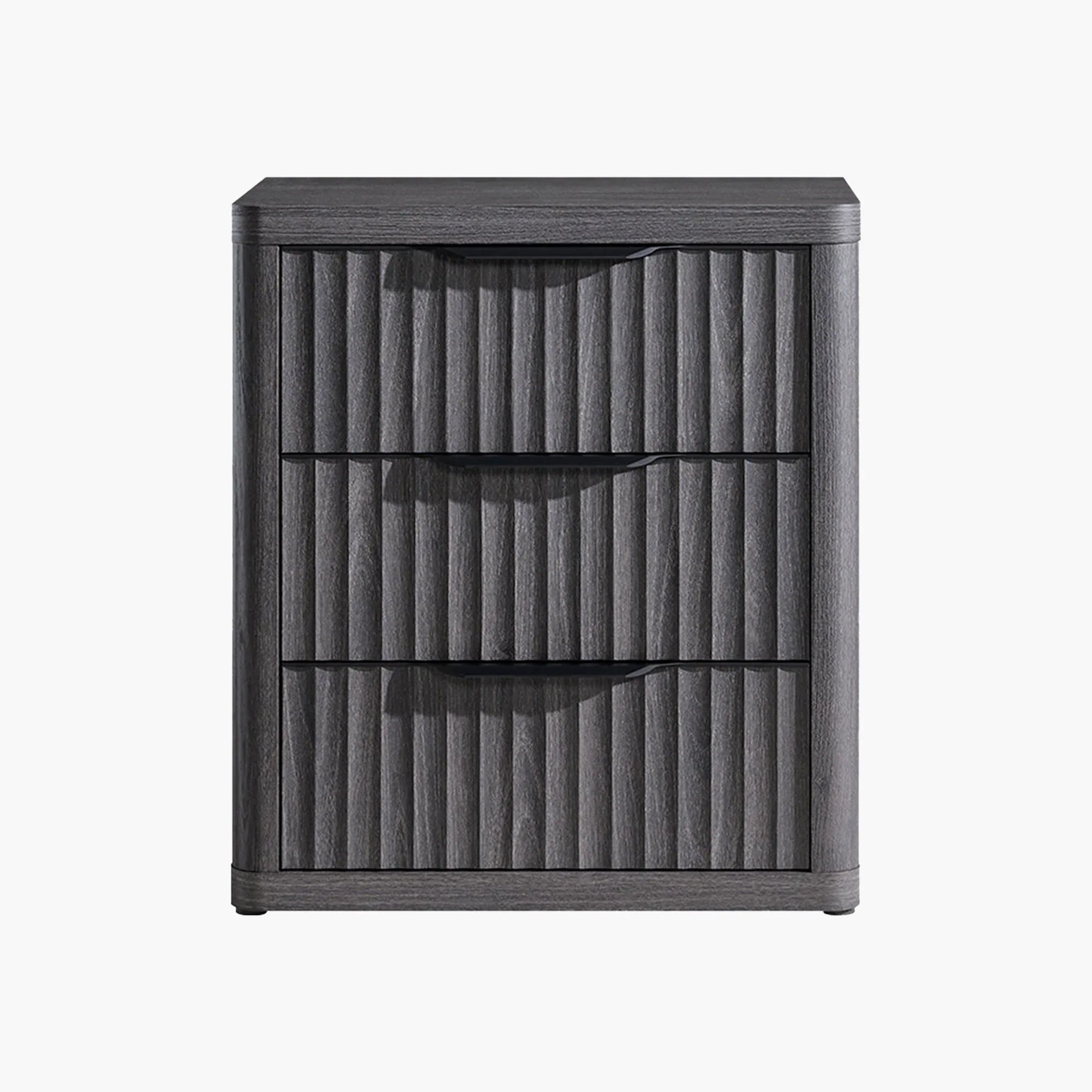 Cas 3 Drawers Nightstand with Black Handle