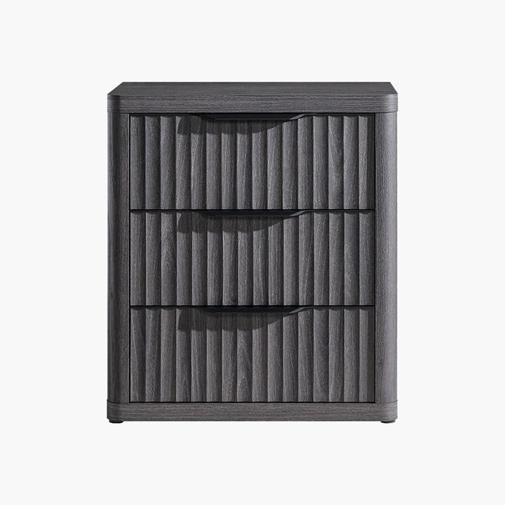 Cas 3 Drawers Nightstand with Black Handle