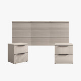 Stria Chest of 9 Drawers and Nightstands Set